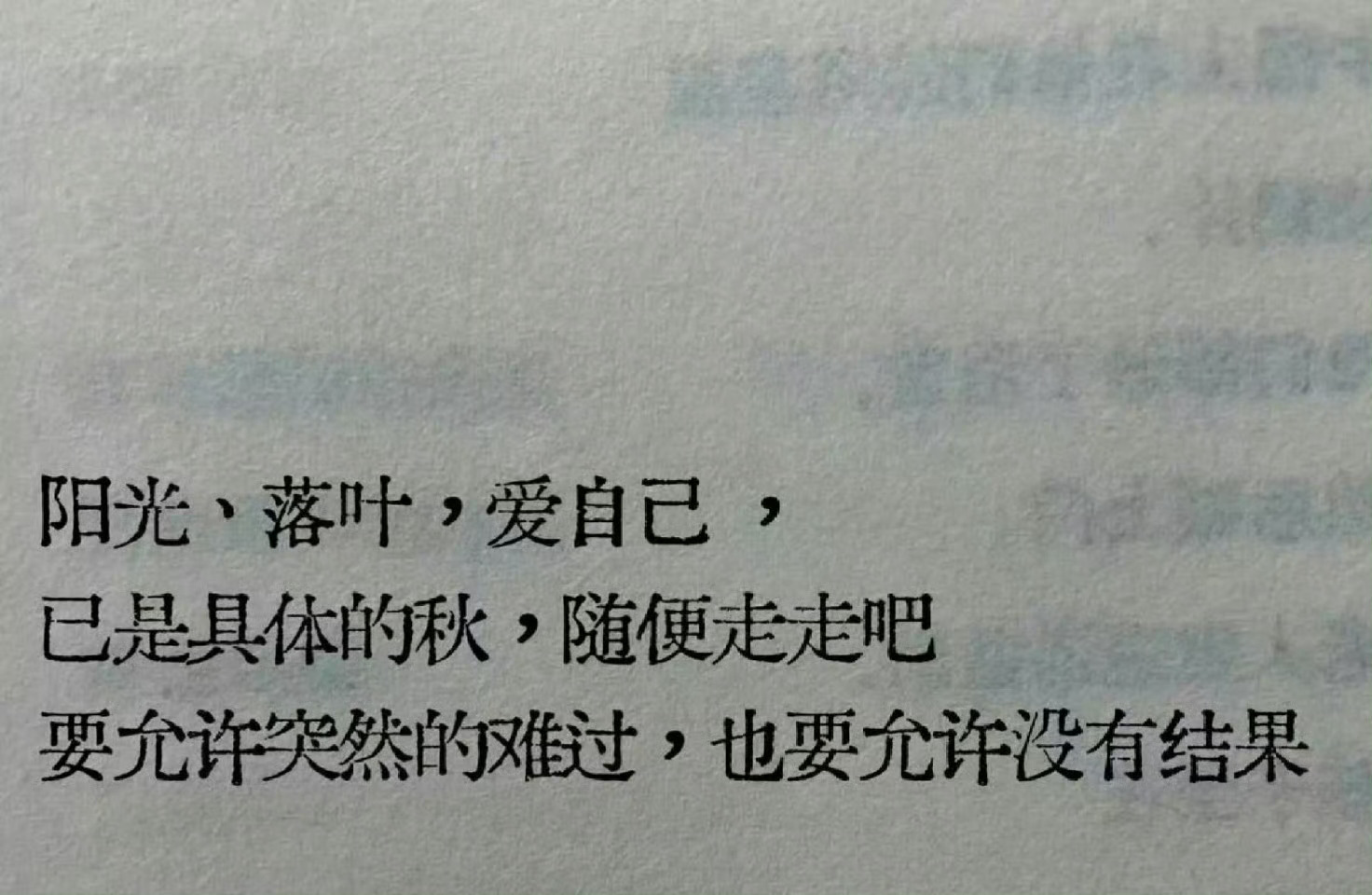 爱自己 阳光、落叶，爱自己，已是具体的秋，随便走走吧要允许突然的难过，也要允许没