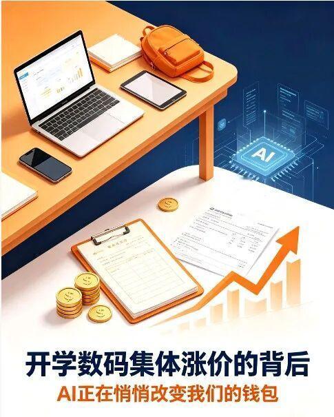 开学数码集体涨价的背后：AI正在悄悄改变我们的钱包
 今天刷到开学三件套涨价的热