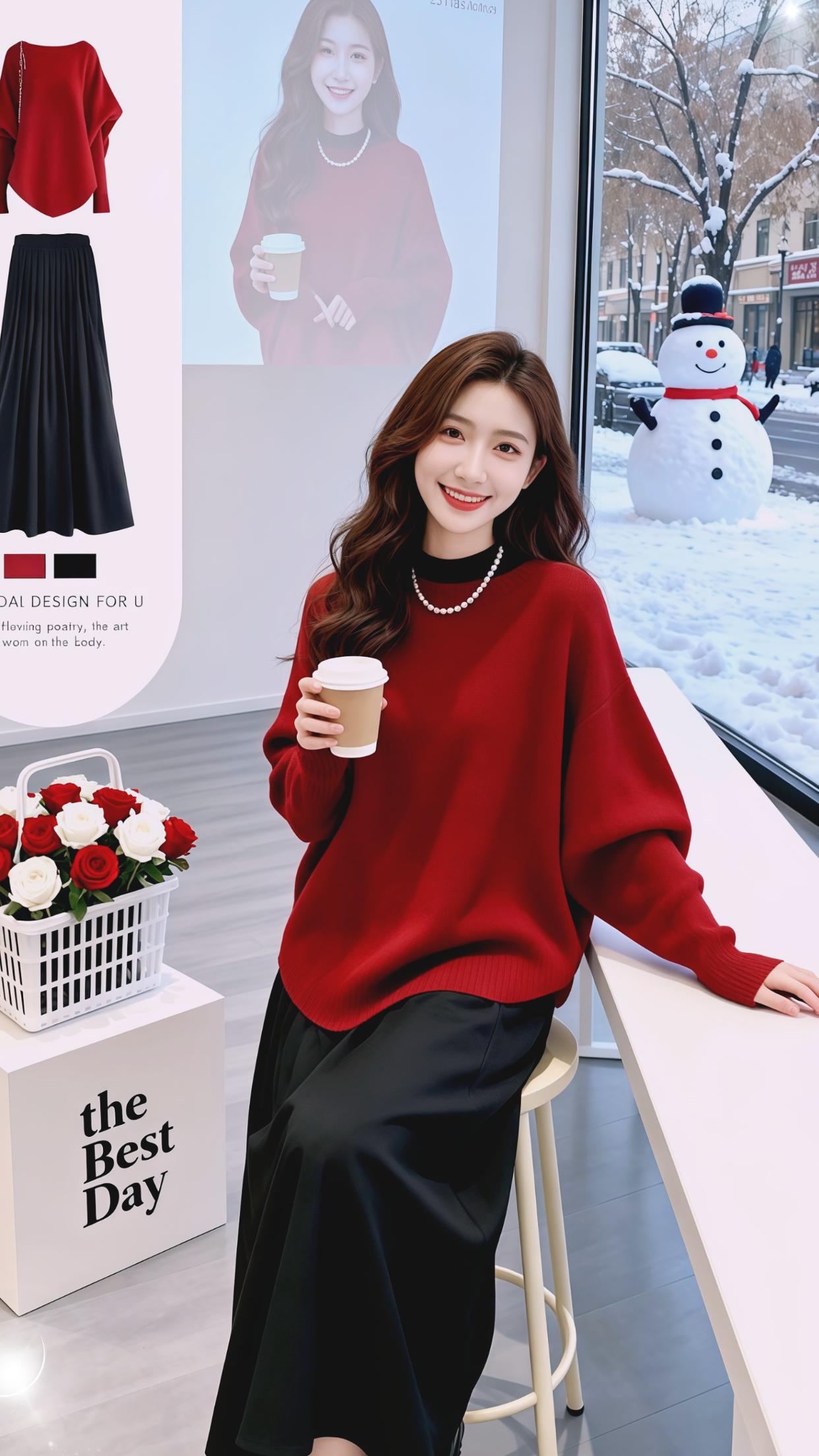 女装 时尚 穿搭 套装 红色系