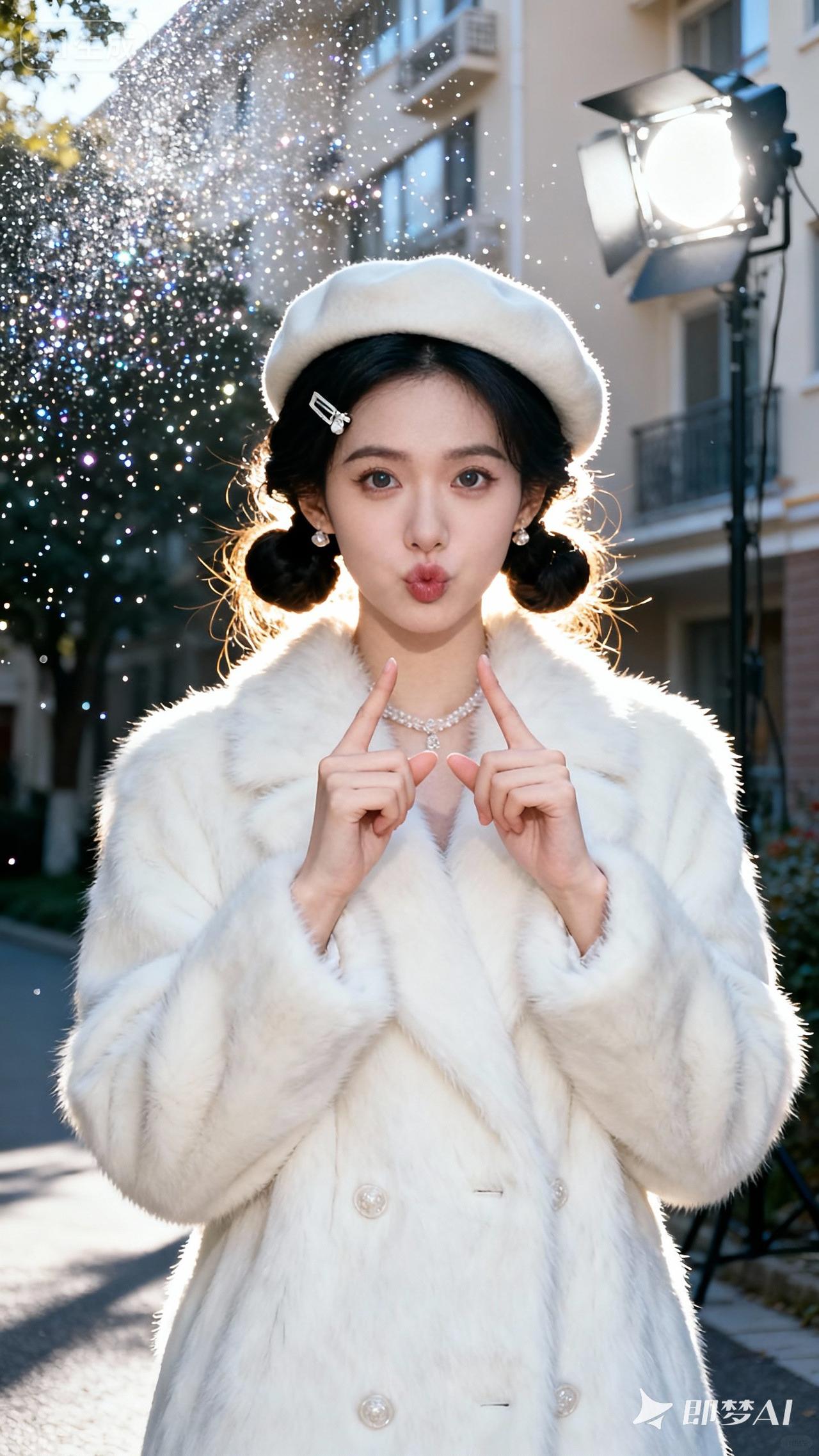 雪中美人笑，灯下玉人娇。