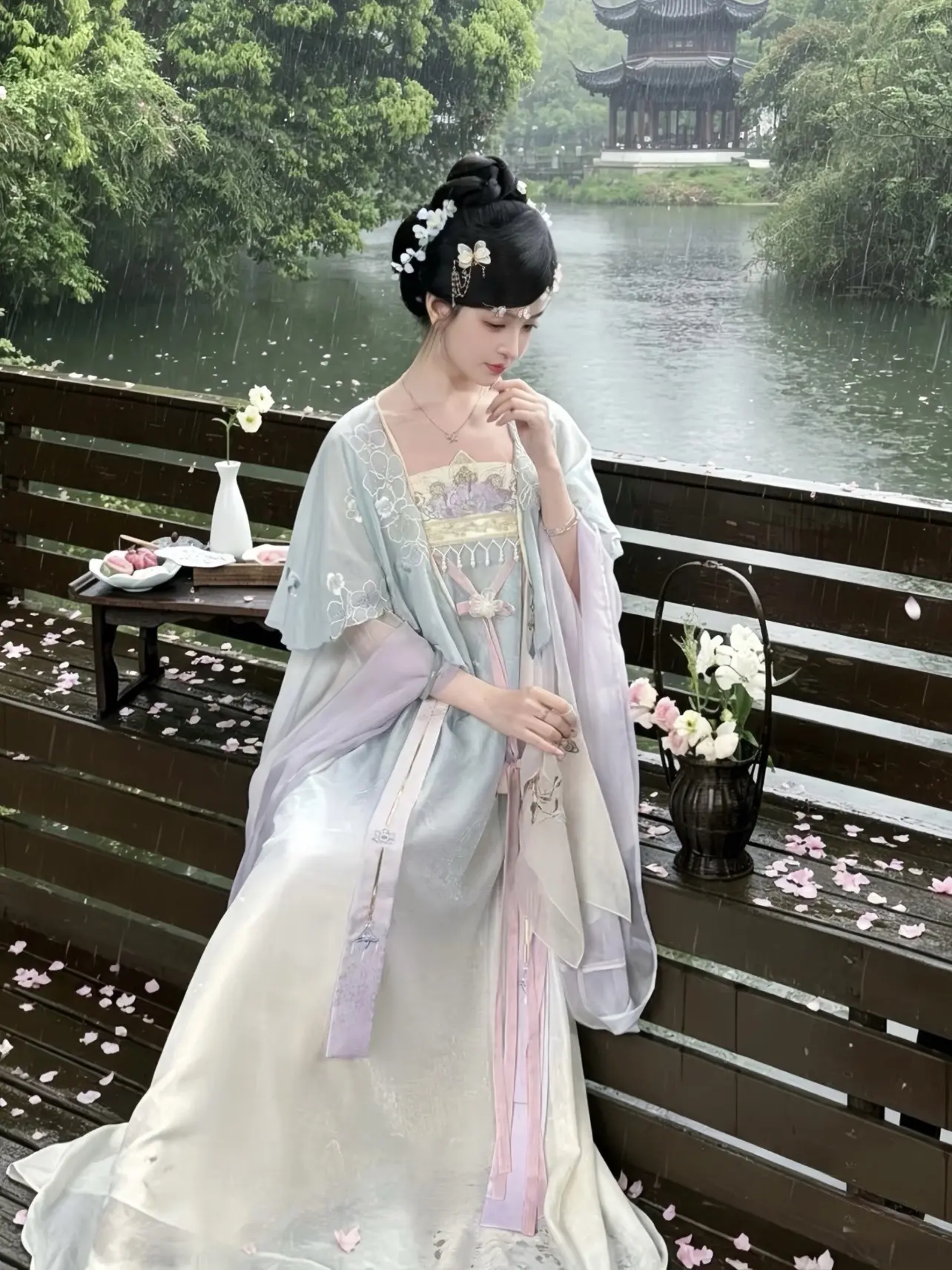 春路雨添花 花动一山春色。