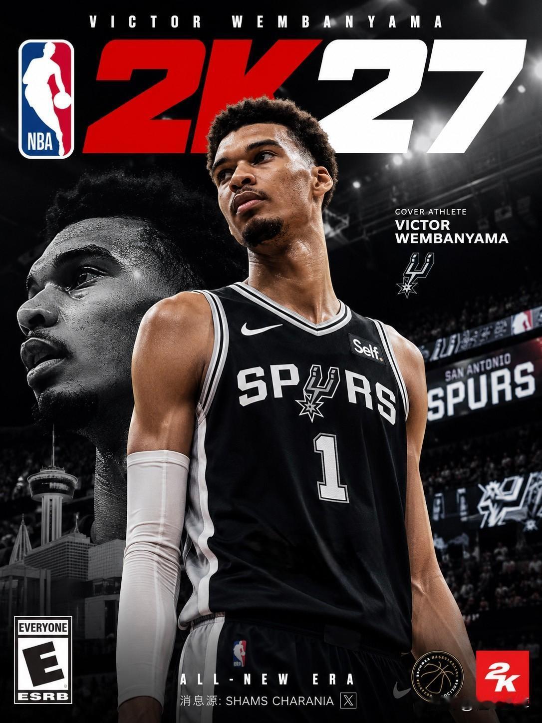 NBA联盟新门面正式诞生，文班亚马成为NBA2K27封面人物！

据NBA记者报