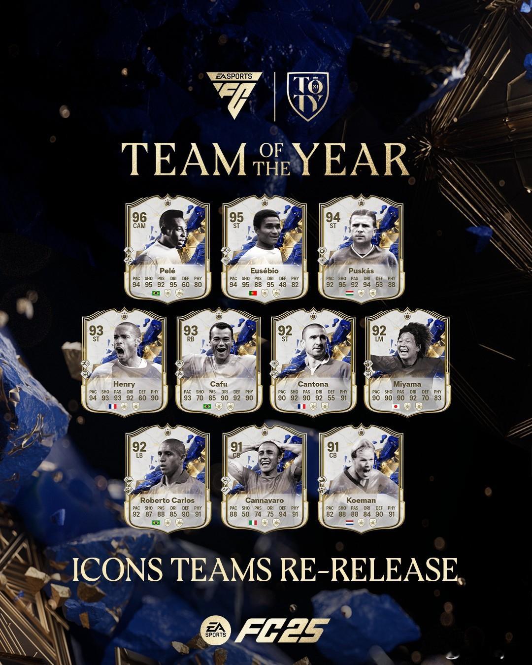 TOTY年度最佳阵容 传球球星返场。再次上线！大家开冲贝利！ 