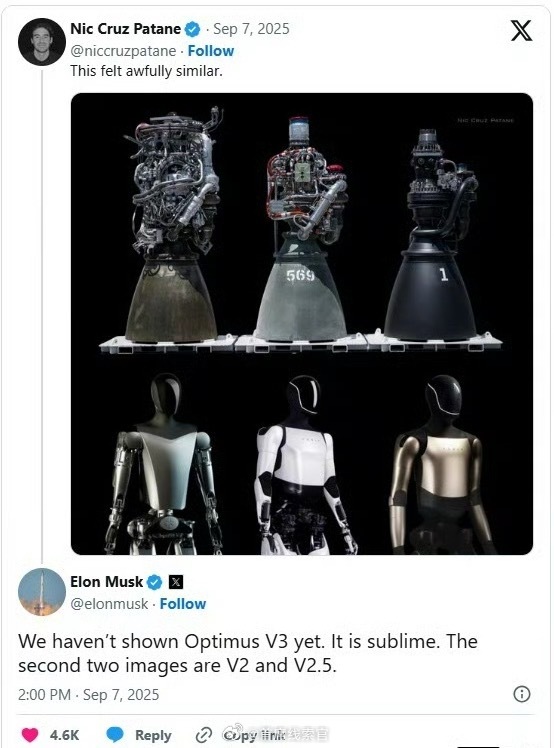 马斯克在 X 平台澄清，特斯拉 Optimus V3 人形机器人尚未对外展示。此