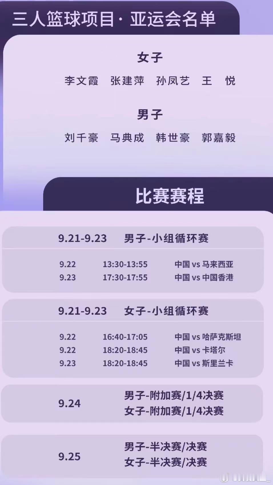 【2026中国三人女篮亚运赛程公布】2026 年爱知・名古屋亚运会三人篮球项目开