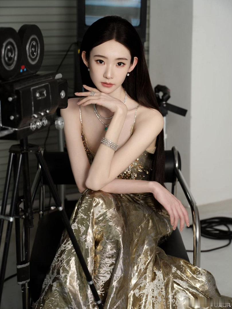 张艺凡红毯最严厉的母亲 金箔鱼尾长裙上身，在北京国际电影节的红毯上贵气四溢吊带+