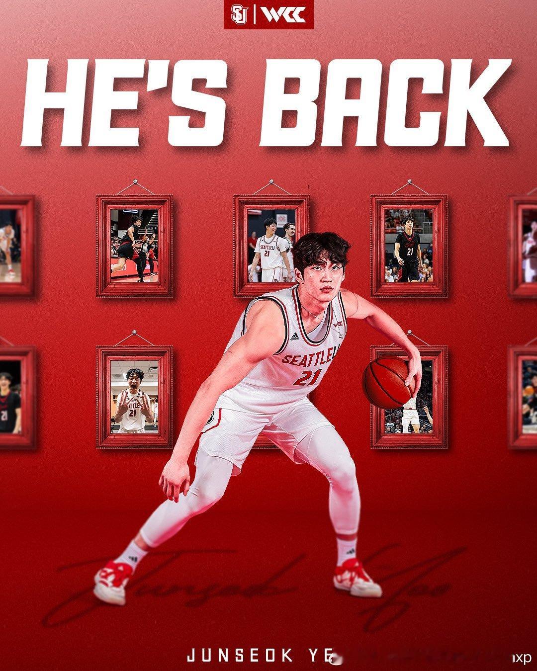 西雅图大学韩国前锋吕俊锡宣布留校再战一年。吕俊锡学术上本赛季已经结束毕业，原本已