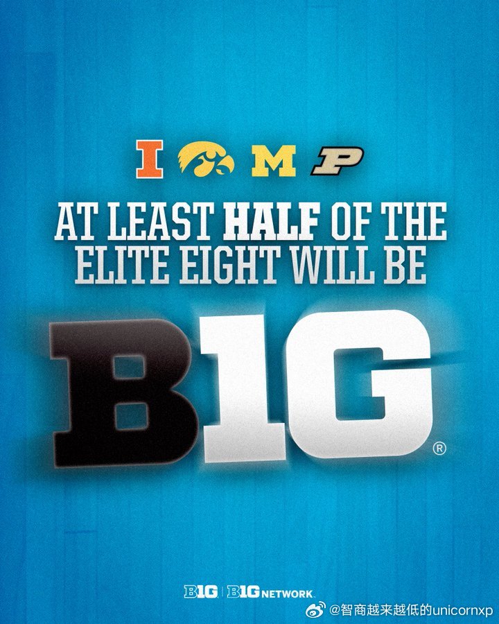 精英八强至少有半数球队来自Big10联盟NCAA