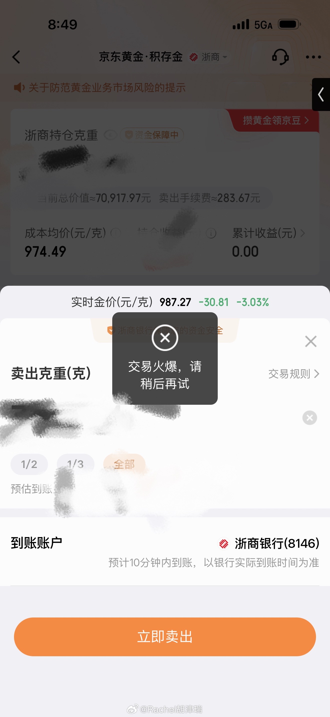 金价创下1983年3月以来最大单周跌幅真是低点买入难 高点卖出难啊