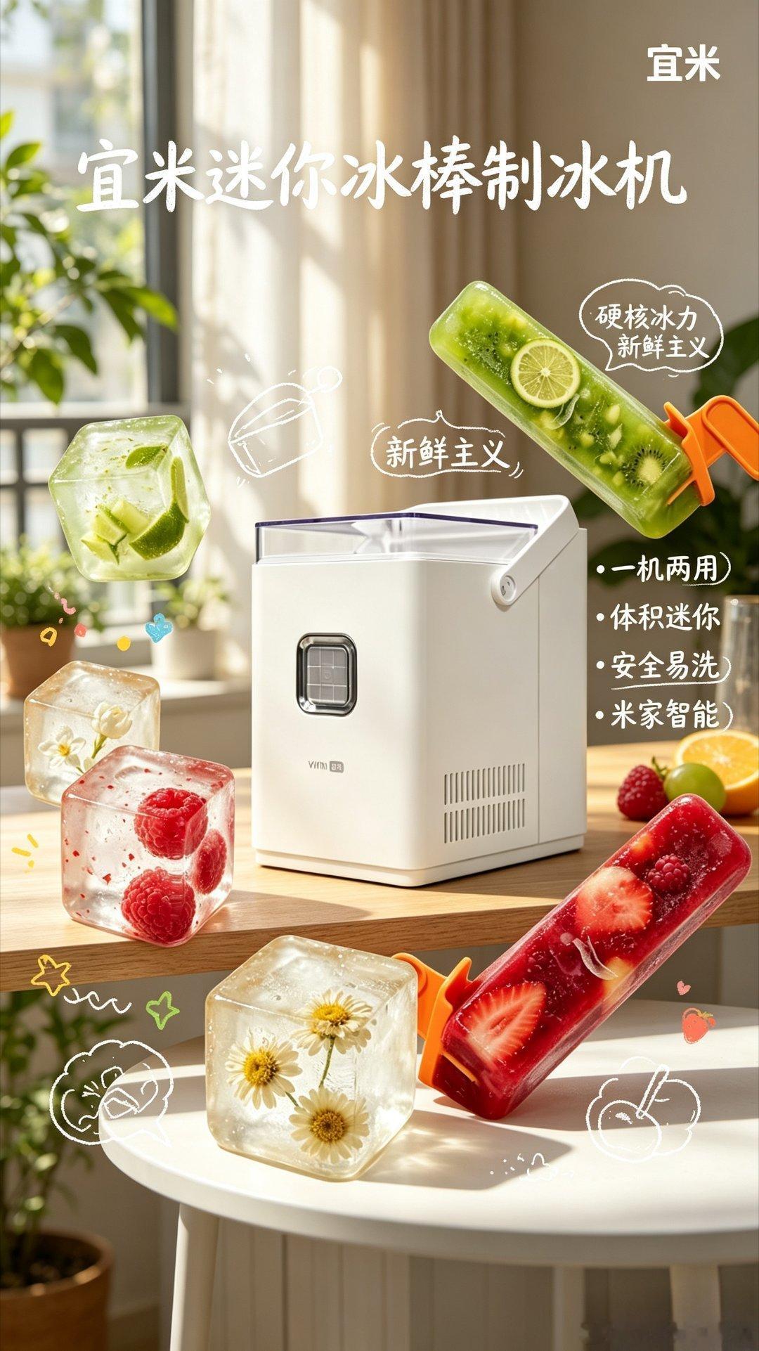 户外露营的快乐密码被我找到了！宜米迷你冰棒制冰机，体积小小的不占地方，放后备箱完