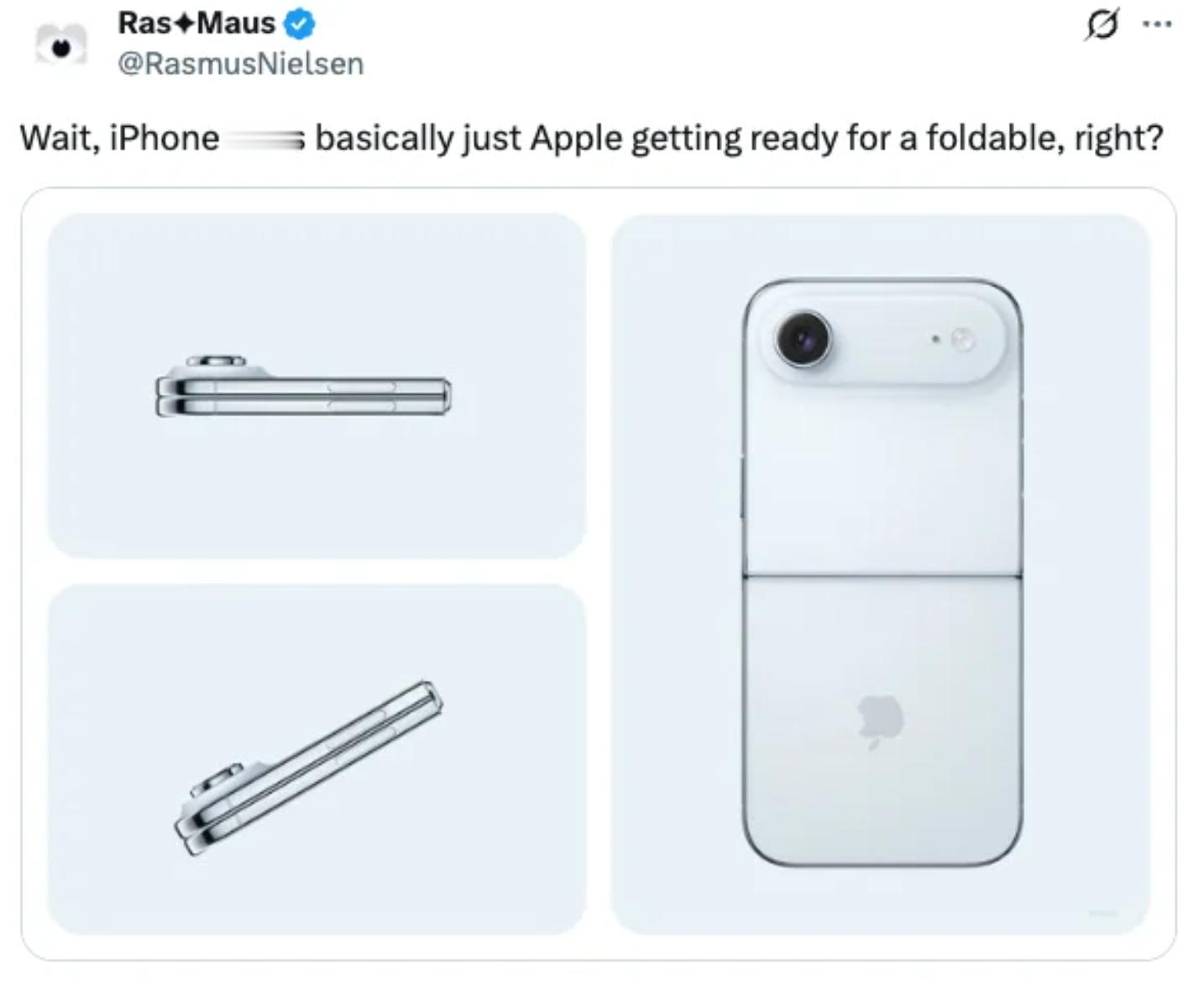 iPhoneAir 发布后，很多人都在猜它超薄机身设计，或许正是苹果为折叠屏铺路