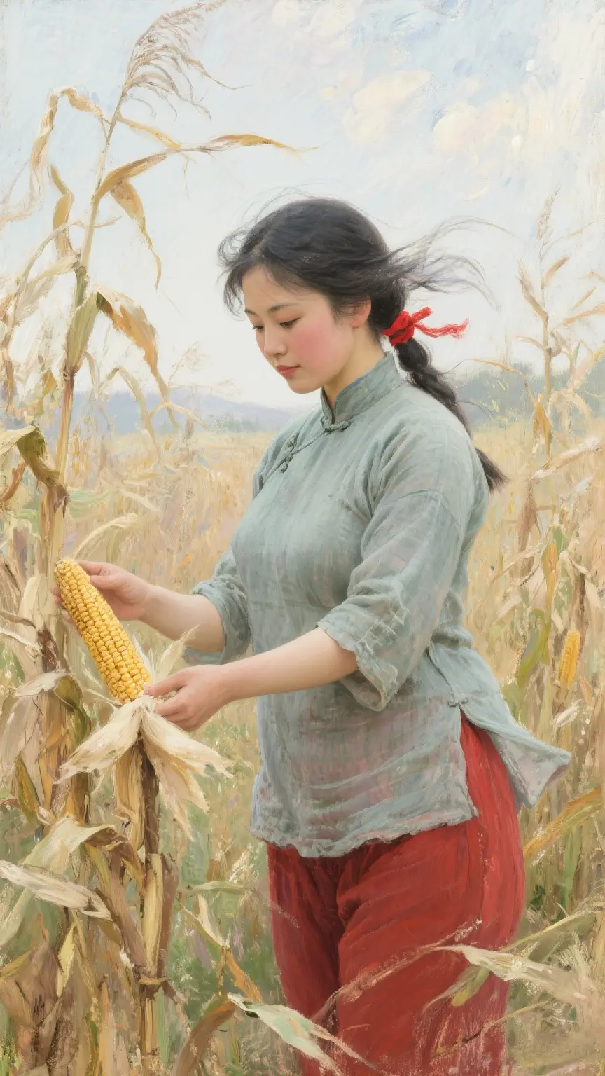 画里 玉米地 深秋