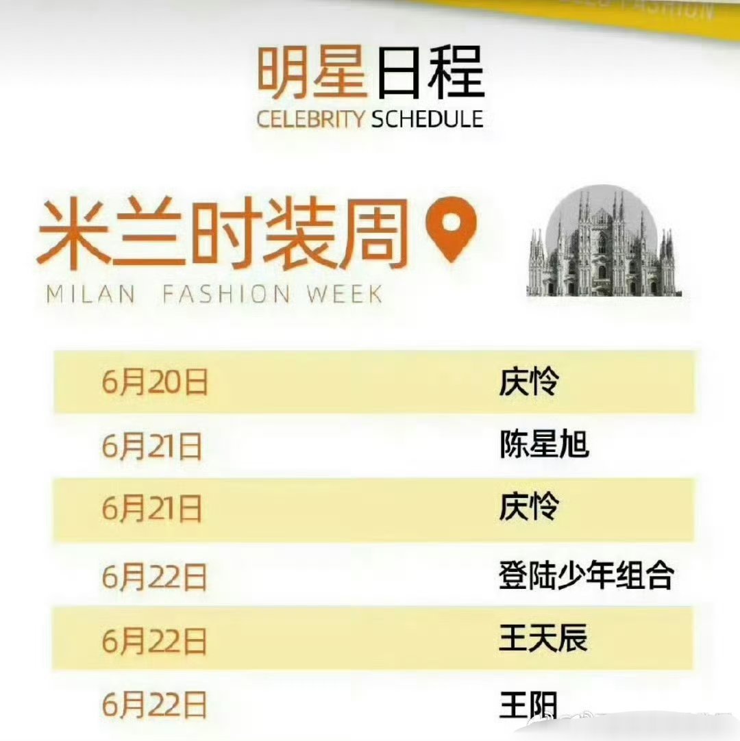 男星时装周看秀日程表已出 最期待谁？ ​​​