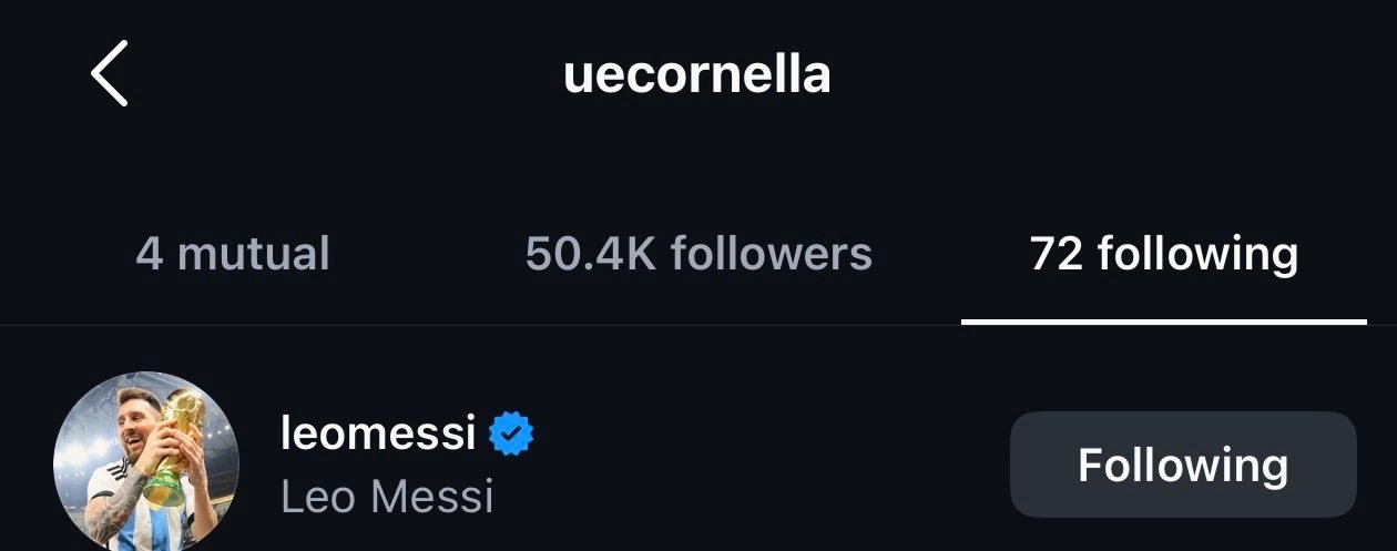 加泰罗尼亚俱乐部Ue Cornella已开始在 Instagram上关注其新老板