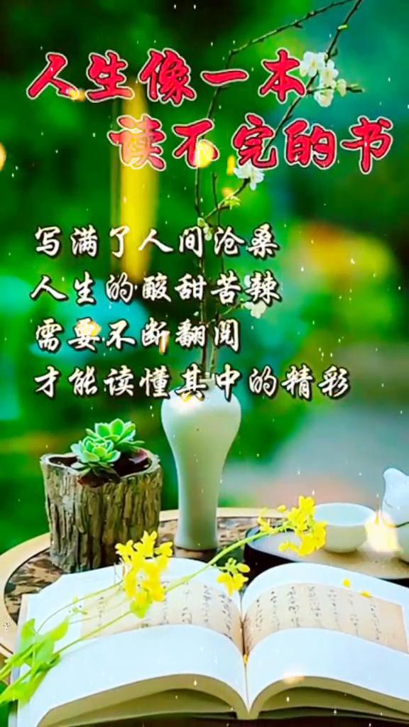 人生像一本读不完的书，写满了人间沧桑。人生的酸甜苦辣需要不断翻阅才能读懂其中的精