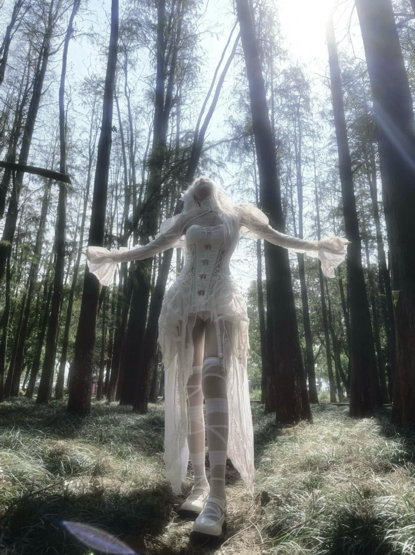 她的生命如干枯腐朽的树枝  一层层褪去。