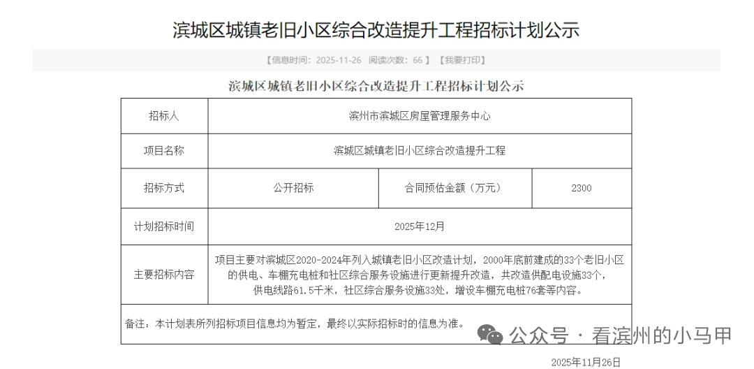 滨州市滨城区33个老旧小区将改造提升

11月26日，山东滨州，滨城区房管中心发