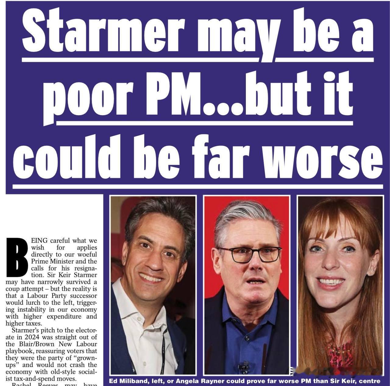 看看英国各大报纸最近都在老调重弹，重复着同一个老生常谈。《每日快报》写道：“斯塔