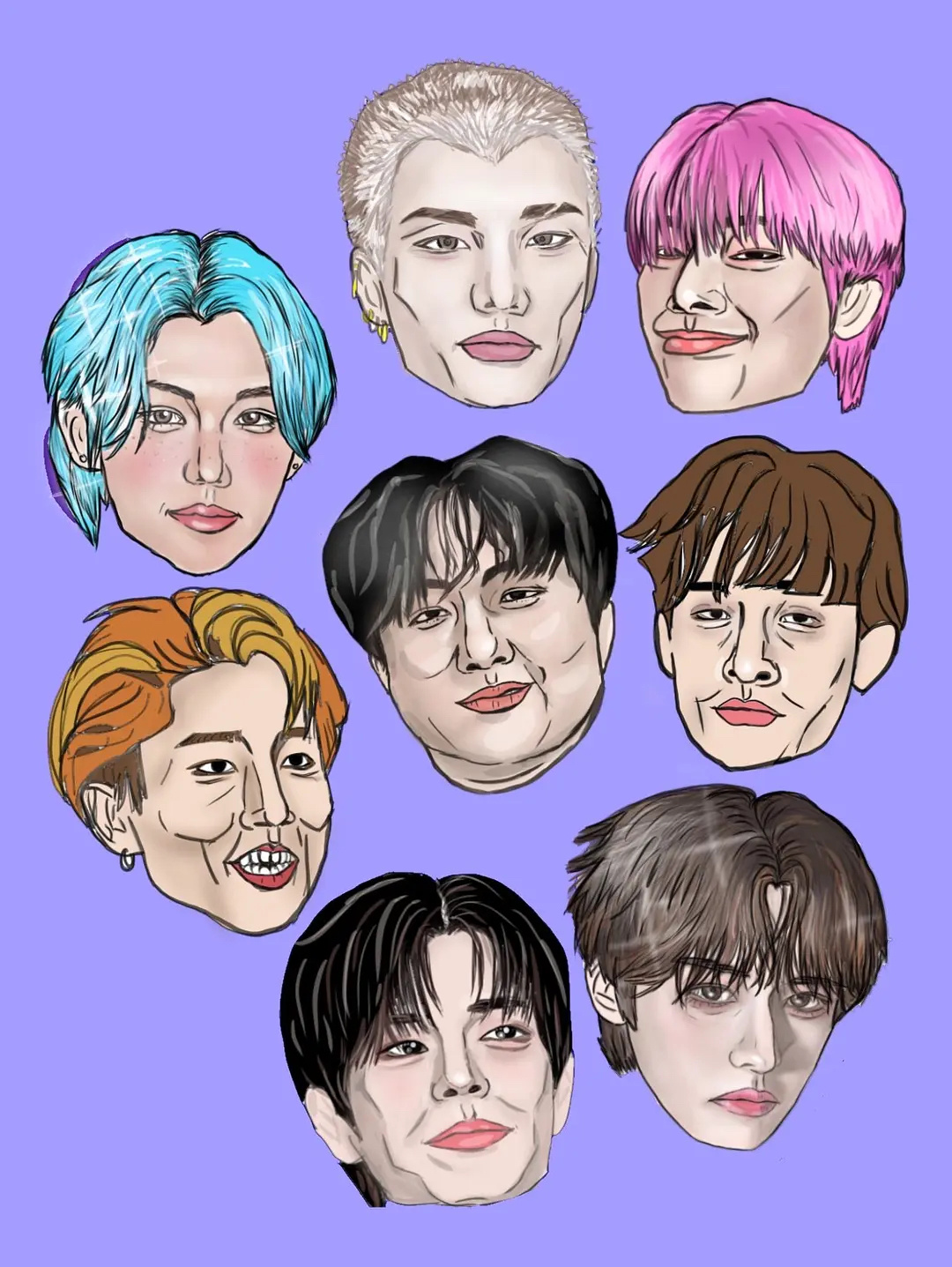 【twi热转】韩国画手笔下传神的kpop团体straykids/bts/all 