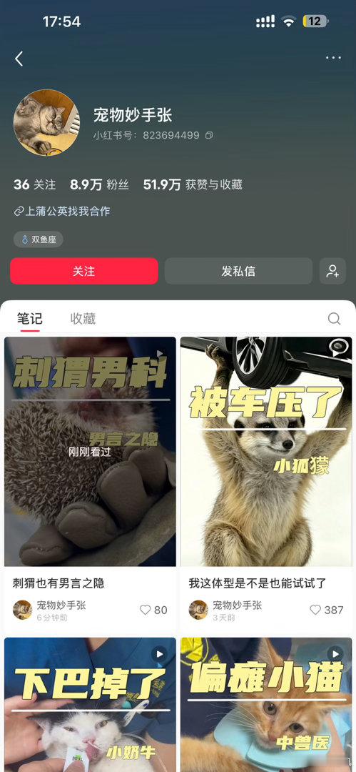 小红书上这个号非常有意思，动物医院的兽医的病例记录，关键是解说特别逗～ 