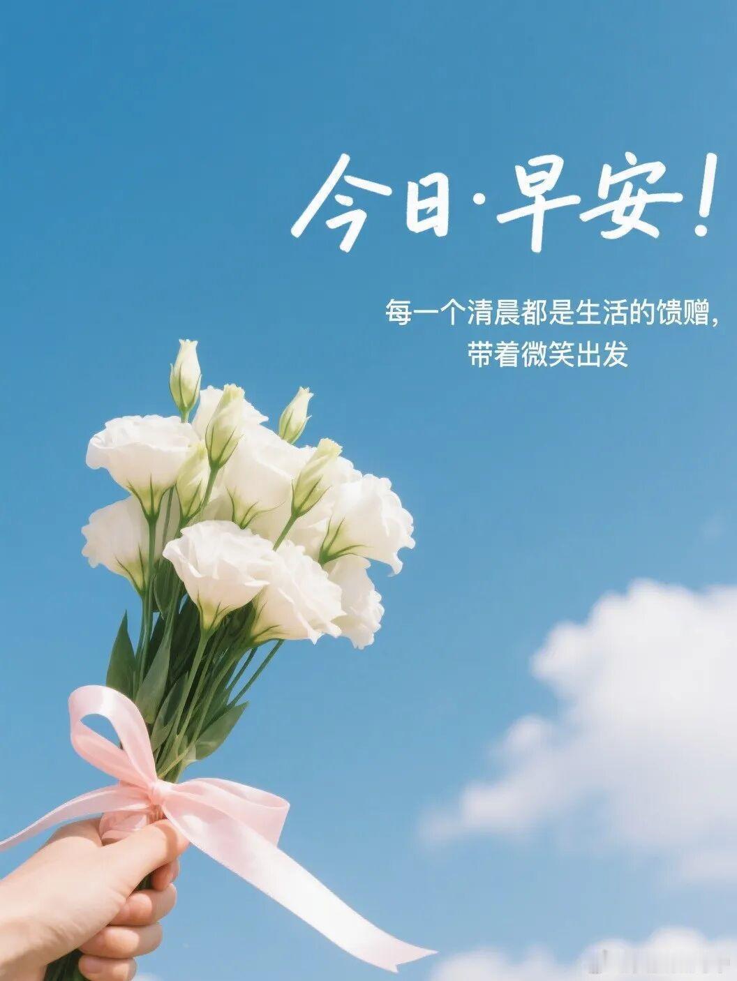 早安 新的一天把微笑挂在嘴边，把活力注入生活。把阳光和努力一起装进行囊！美好的一