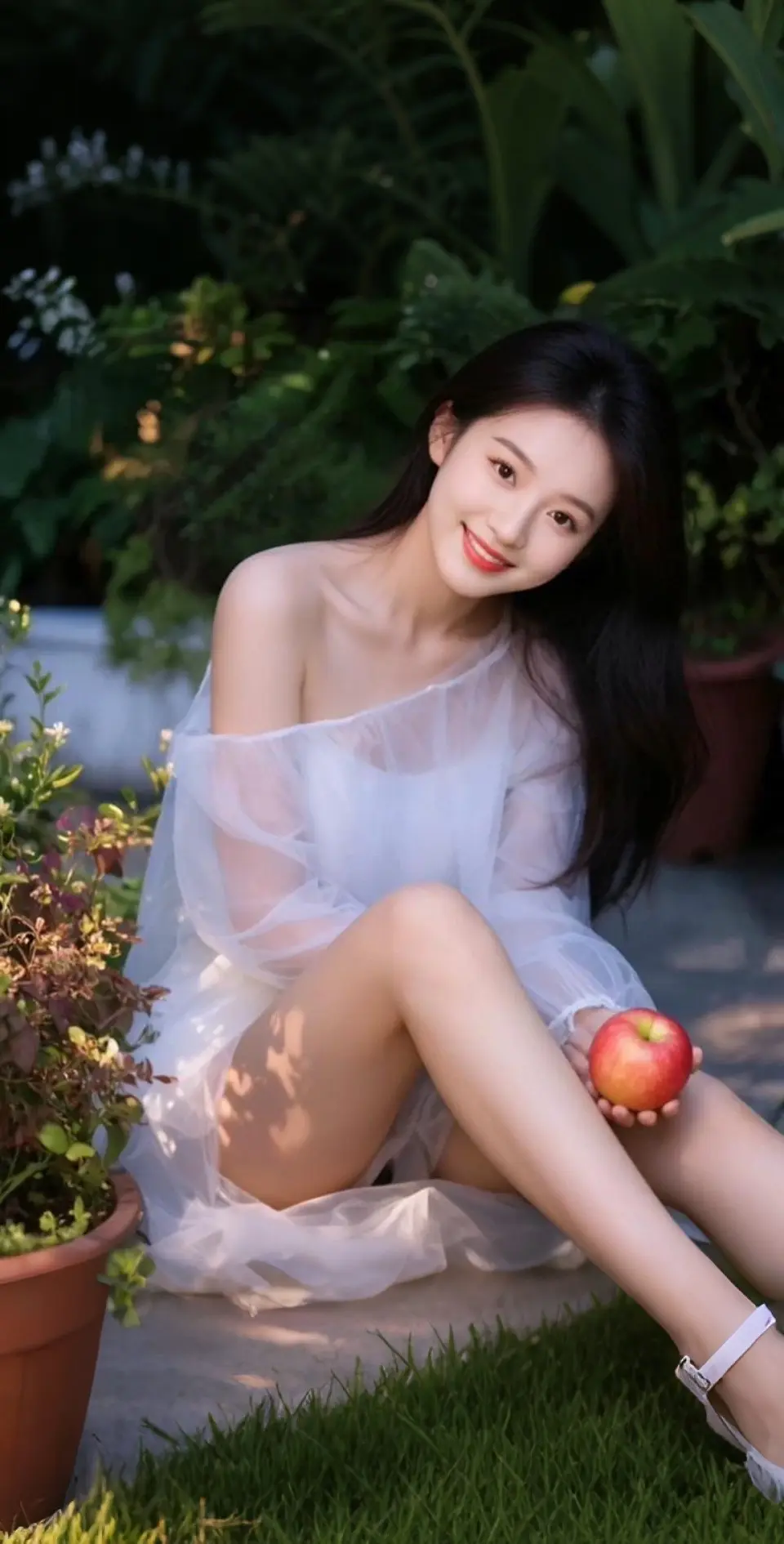 AI扩图 AI绿植清新写真