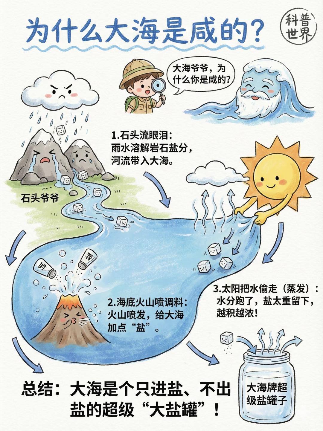 为什么大海是咸的❓