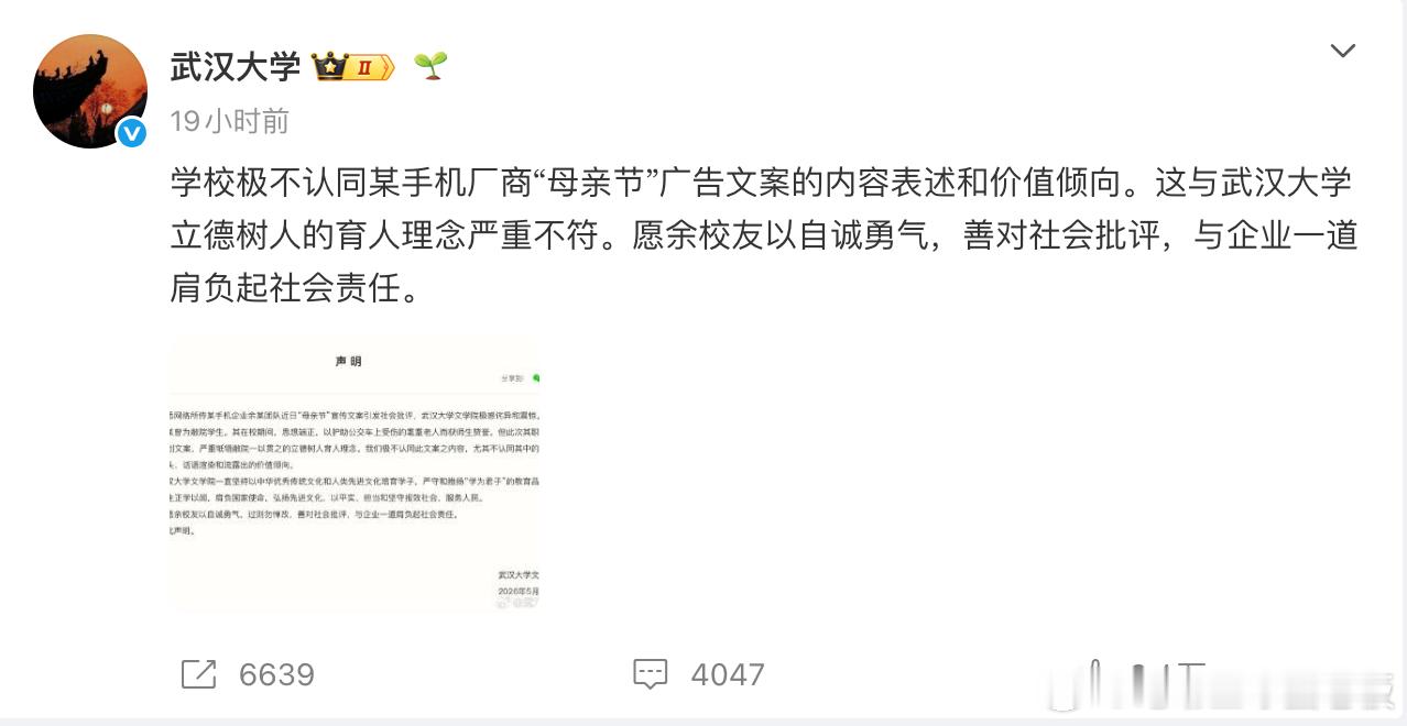 武汉大学这个，从它发布开始，就引发了极其激烈的反对。用朋友圈看到的朋友的一句点评
