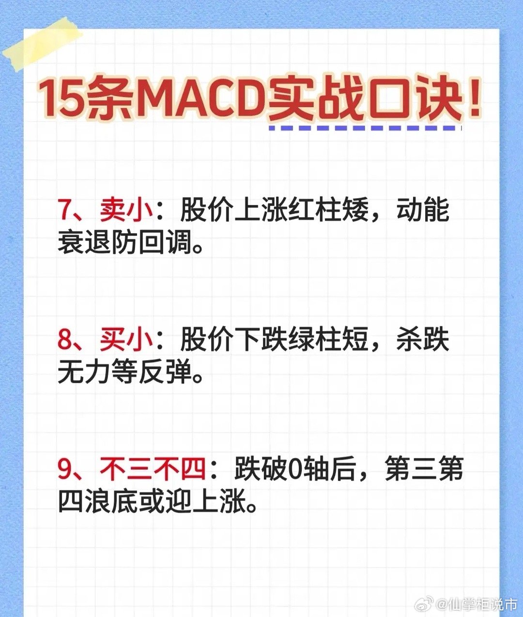 MACD实战口诀的核心总结，按逻辑分类提炼：一、0轴上下（多空区域判断）1. 0
