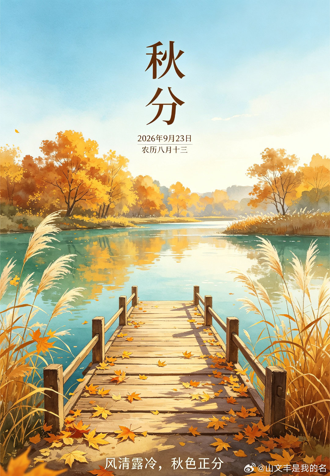  水调歌头·二十四节气之秋分                   武振峰秋半乾坤