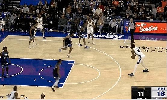 熟悉的味道！恩比德又回来啦！
在今天NBA季前赛费城对阵森林狼的第一节比赛中，迎