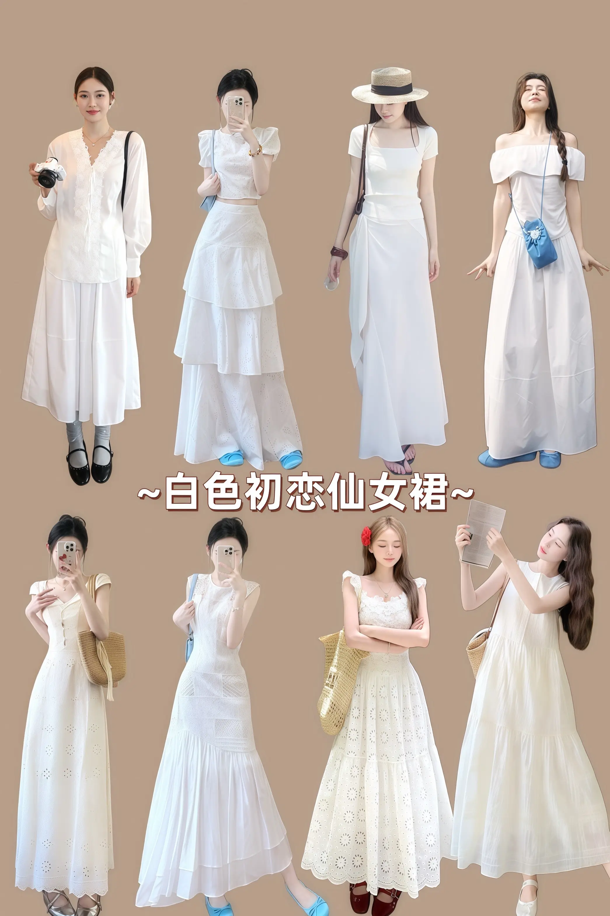 完美的白色初恋仙女裙真的存在 仙女裙白色系约会穿搭 夏季穿搭