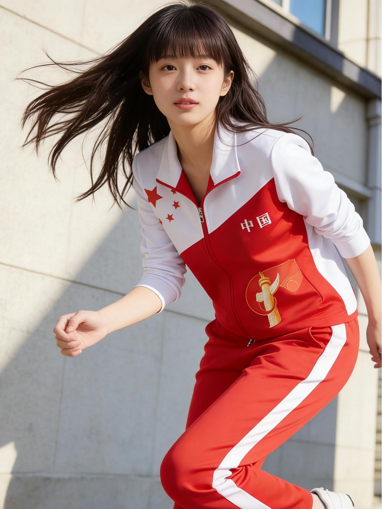 活力满满的中国风运动装，少女感十足！🏃‍♀️💪春风拂柳，少女身着活力满满的中
