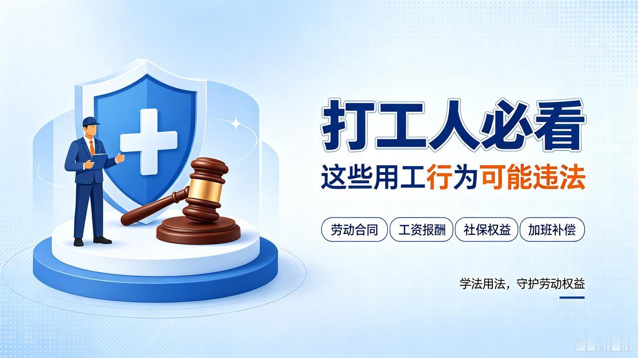 打工人必看！这10种用工行为全违法，收好这份维权指南
 
职场打拼，很多劳动者常