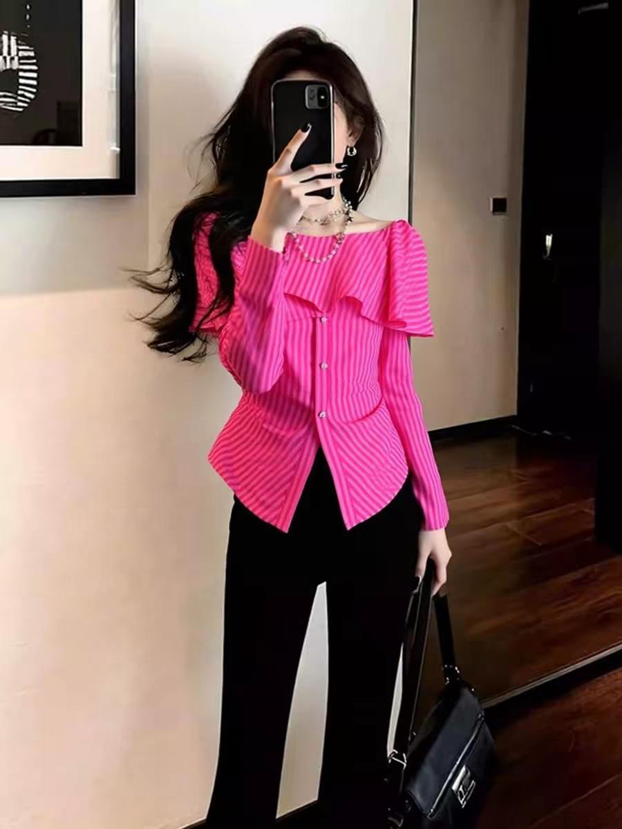 时尚穿搭！法式轻奢减龄款粉色衬衫！温柔系法式穿搭 时尚穿搭