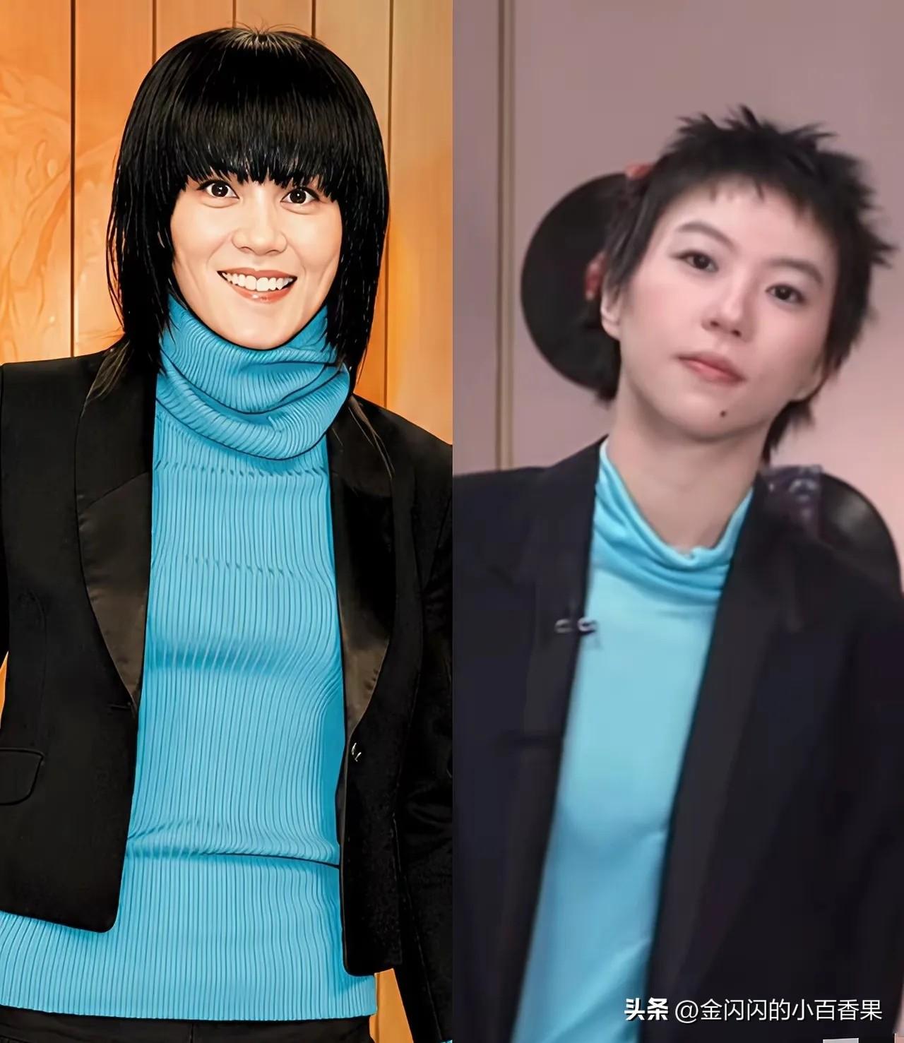哇塞窦靖童谢霆锋都不约而同的穿蓝色的衣服致敬传奇人物年轻的王菲。王妃真的超幸福啊