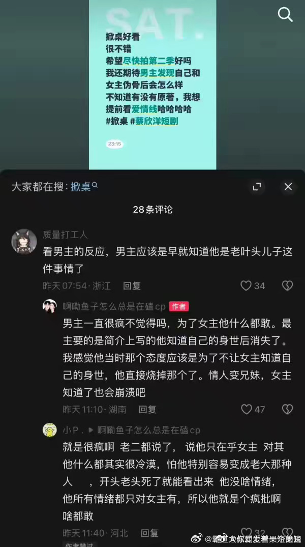 1874求类似掀桌男女主设定的剧 类似下图 