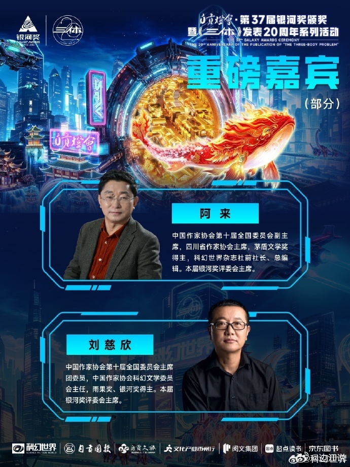 三体科幻群星共耀银河奖三体20周年  本届银河奖，作者、译者、评审委员会与行业嘉