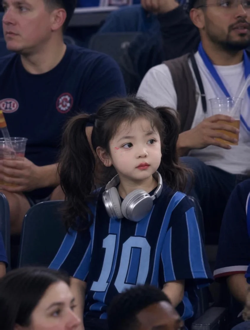 女儿在世界杯看台被抓拍！！⚽️