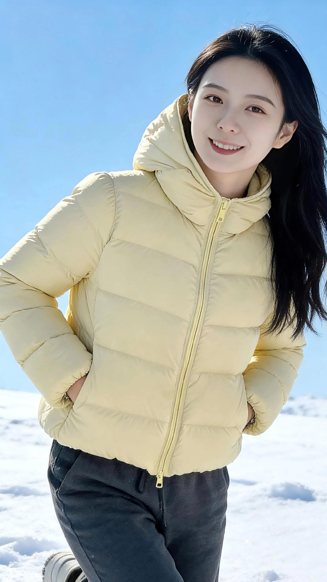 雪日暖黄
 
冬日的雪场，天是泼开的蓝墨，清透得不含一丝杂尘。雪层铺展在脚下，像