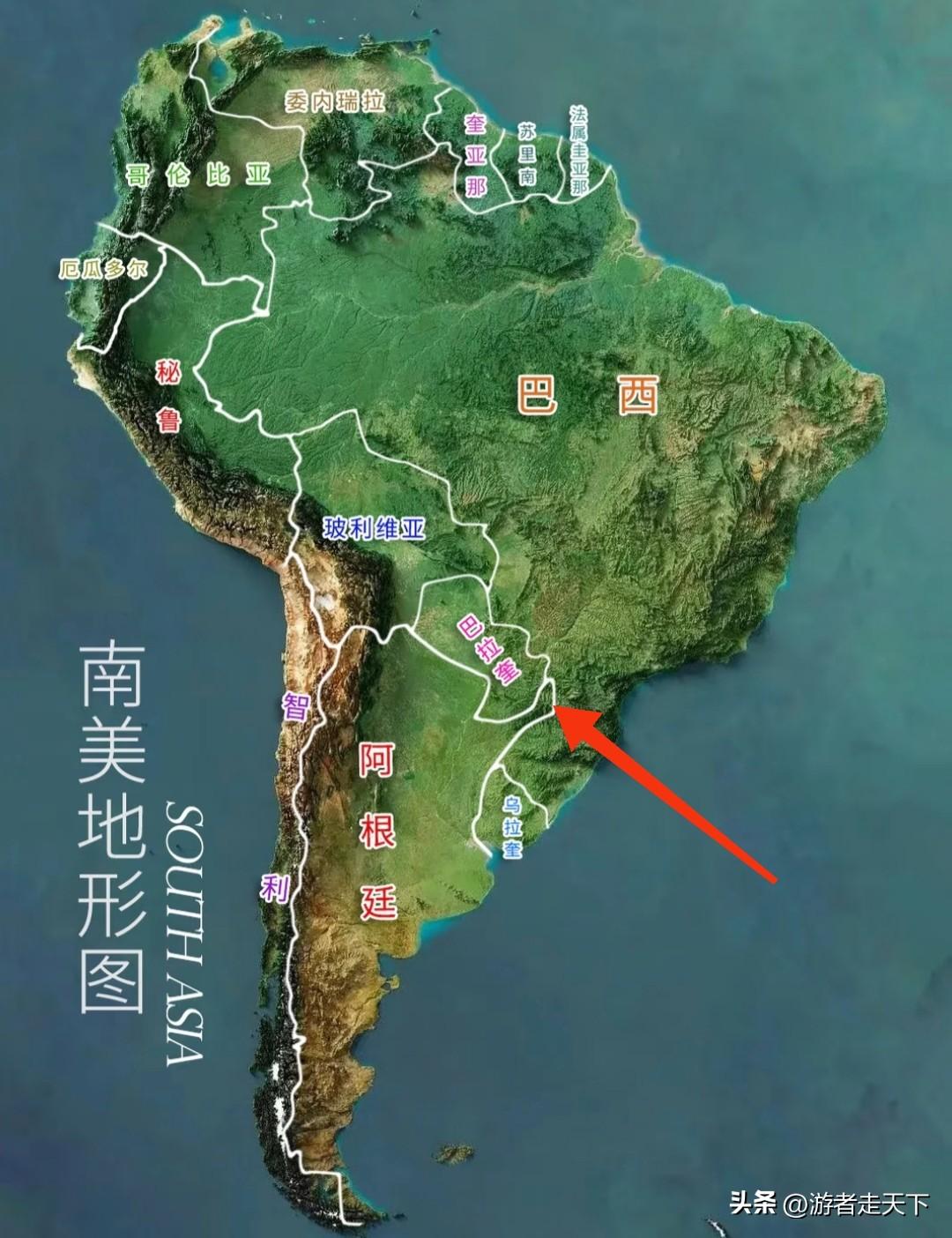 巴拉圭是南美地区唯一没有跟咱们建交的国家，也是未建交国家中面积最大的。
它的国土