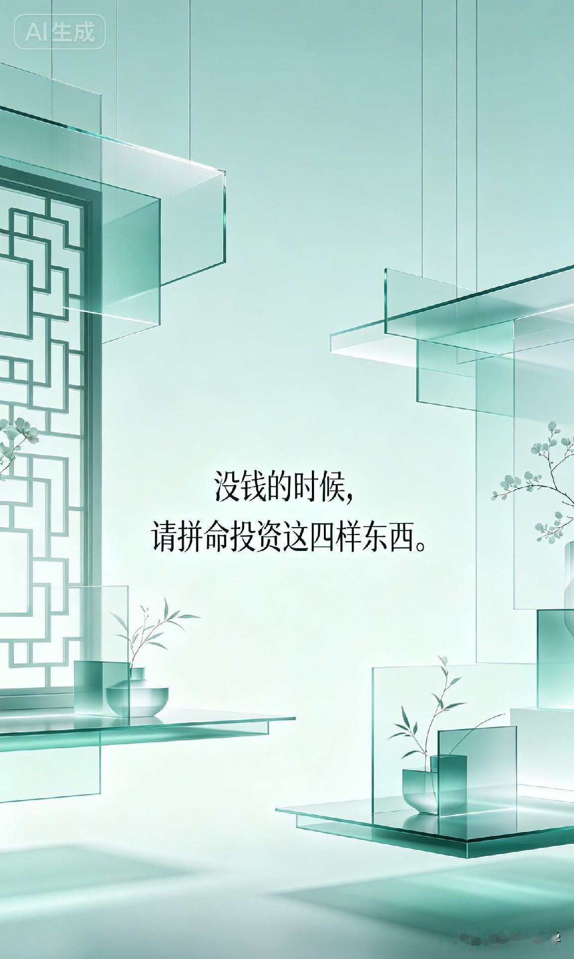 没钱的时候，请拼命投资这四样东西。

作家王尔德说过一句很透彻的话：“在我年轻的