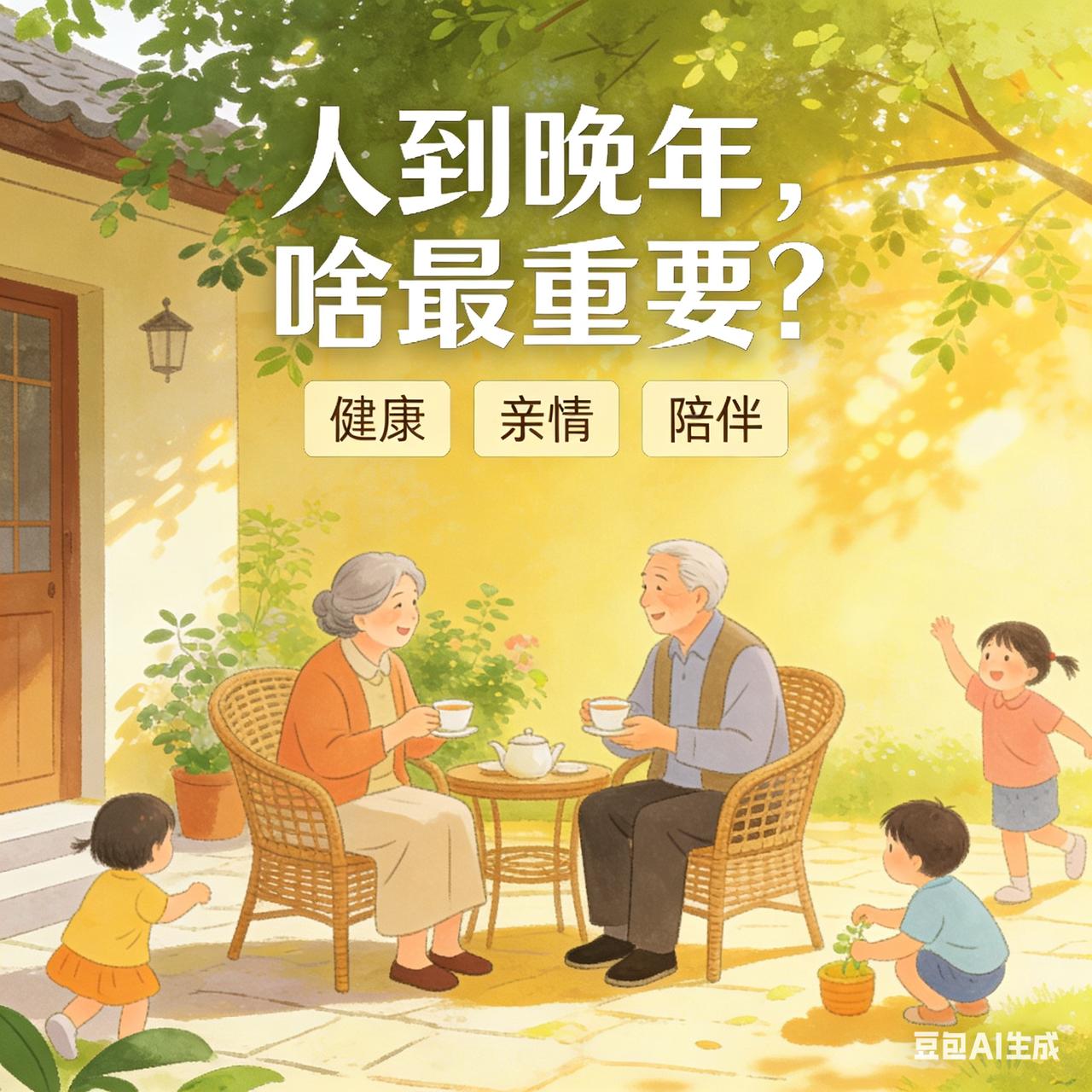 人到晚年,啥最重要?人到晚年，说到底就这四件事最重要：
 
1. 身体健康，少受