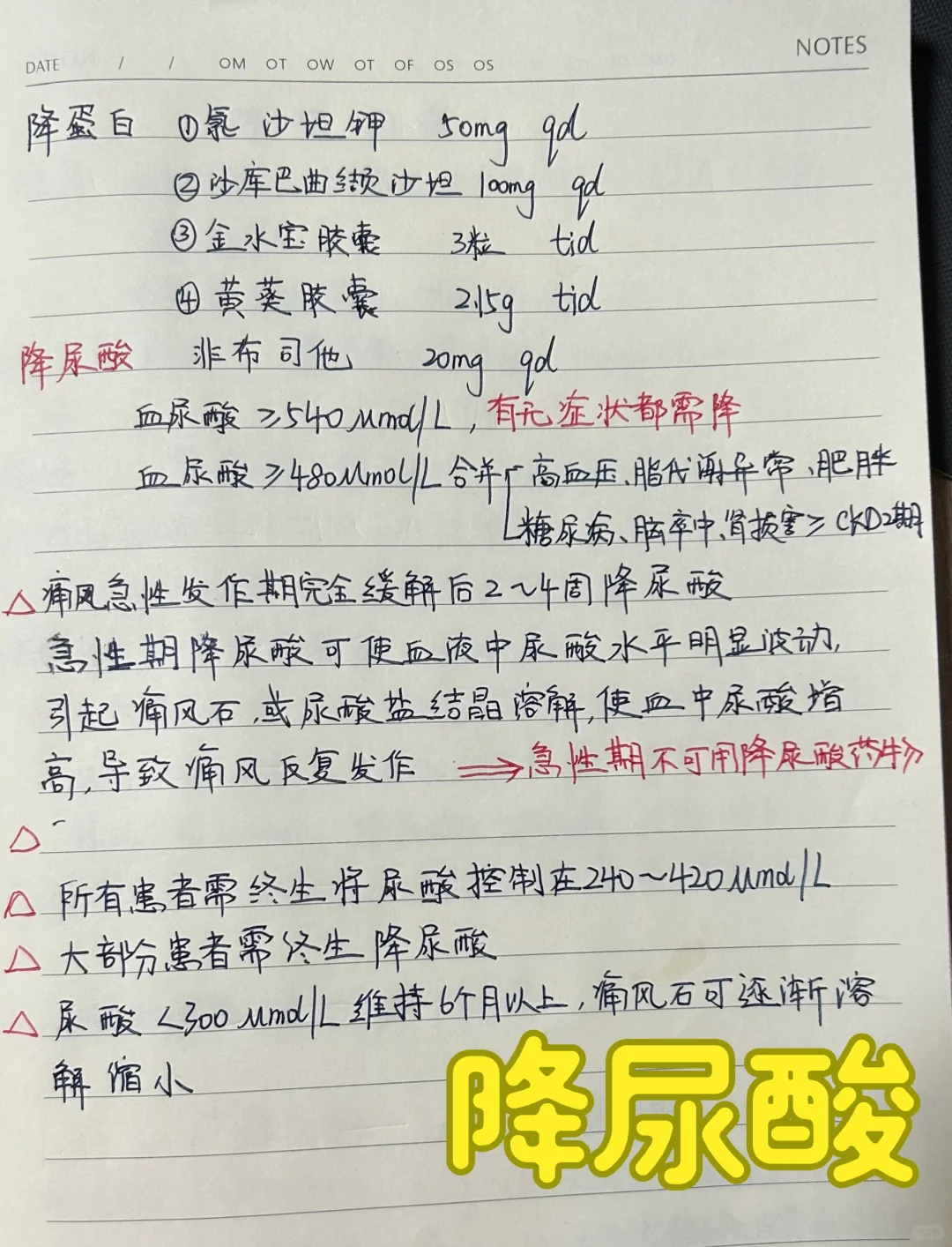 医嘱速记‖降尿酸
