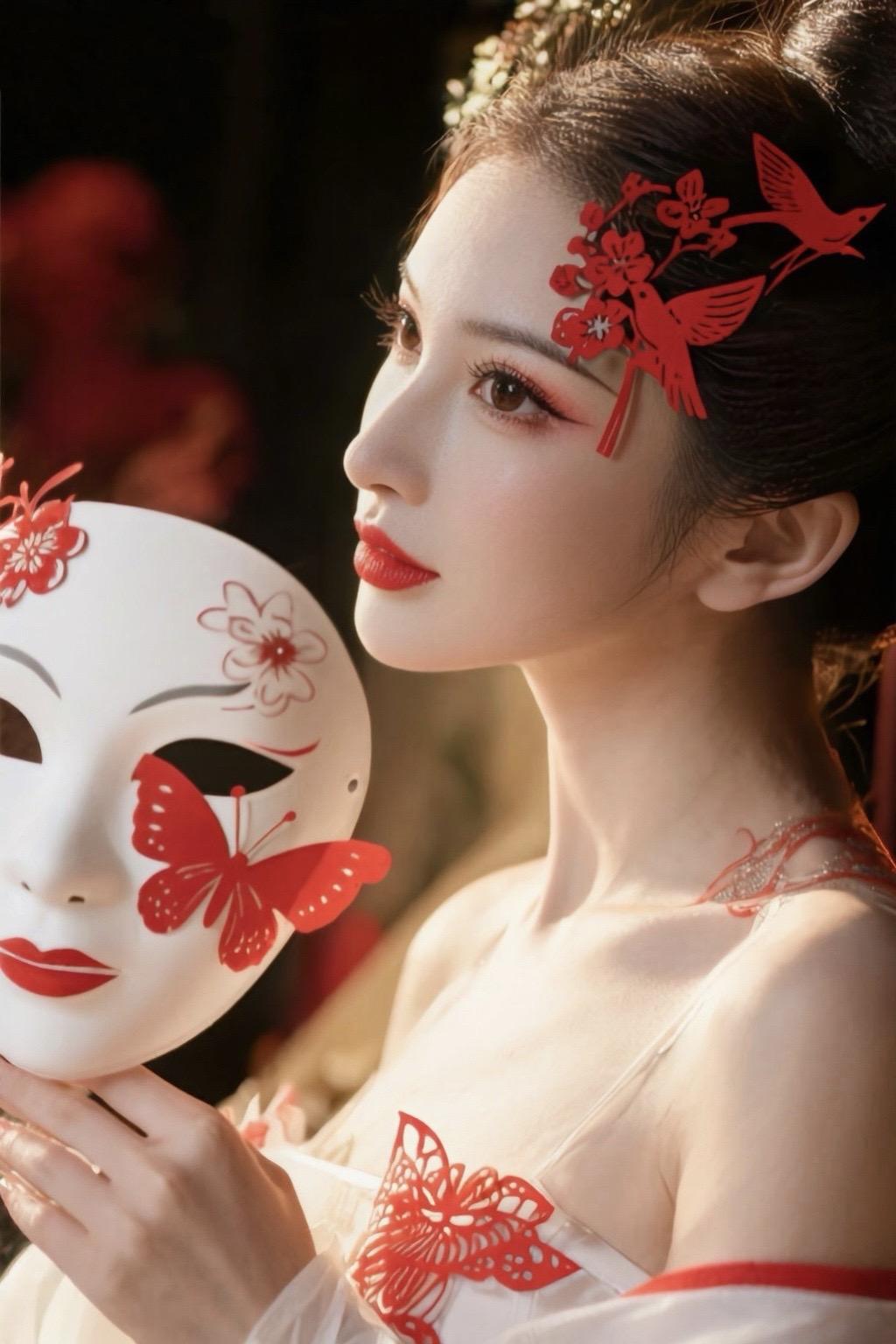 一袭红衫覆白纱，红妆别旧岁， 路遥马急，光阴似水的烟火人间， 又是红火...