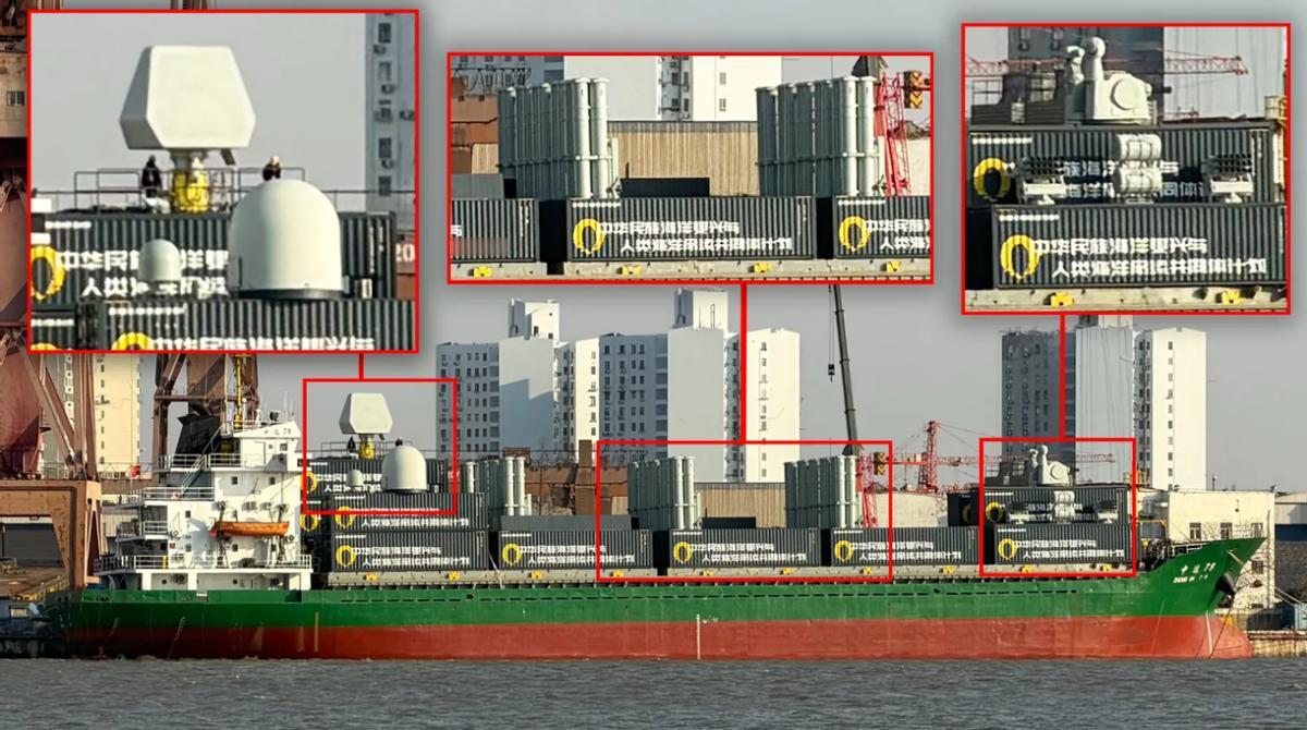 外媒披露“集装箱武库舰”，垂发与雷达兼具，军民两用意义深远

近日，美国“战区”