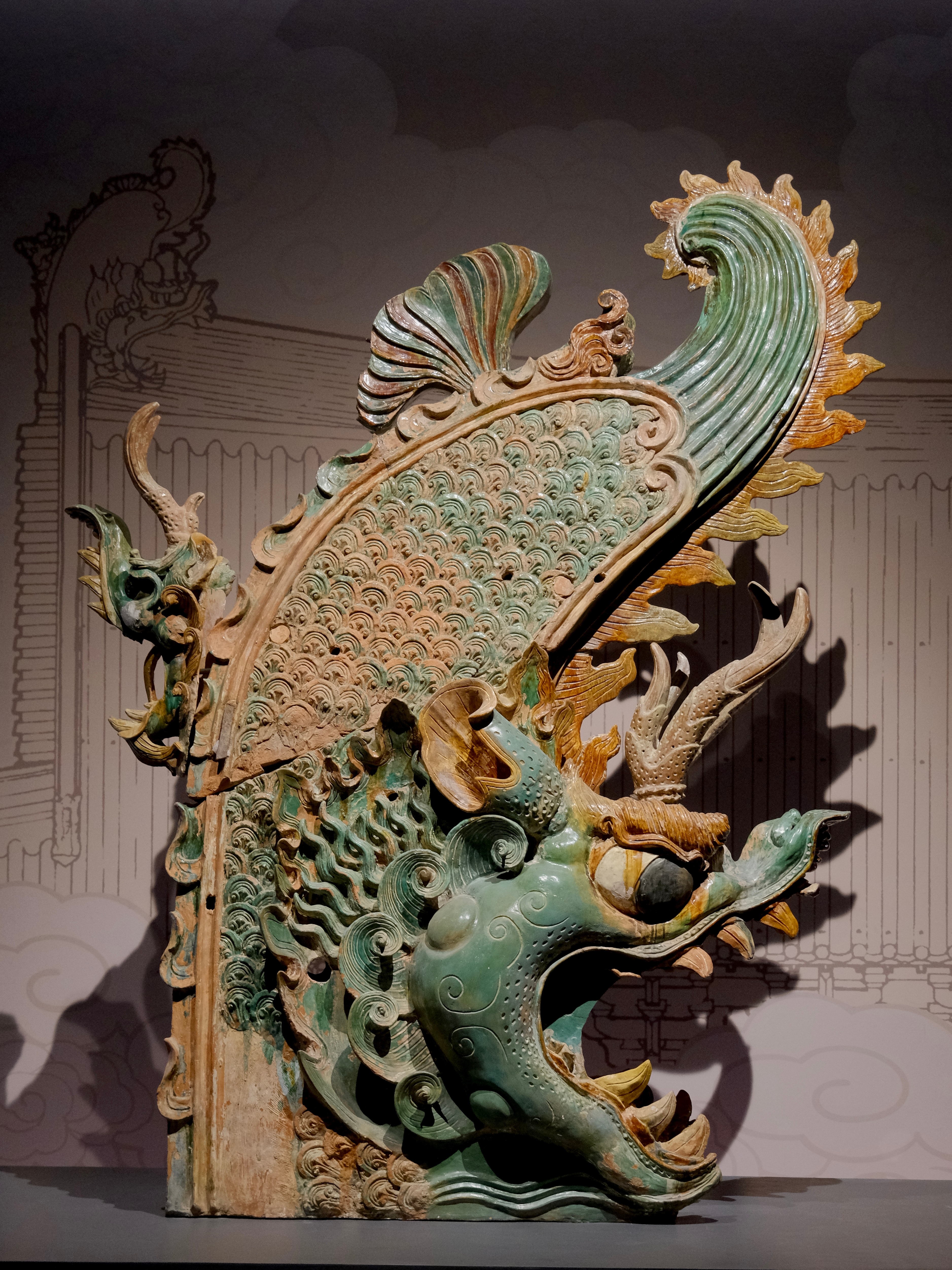 川博的永乐宫特展还行，主要看复制壁画，一整个展厅展示大片的复制壁画——拍照不出片