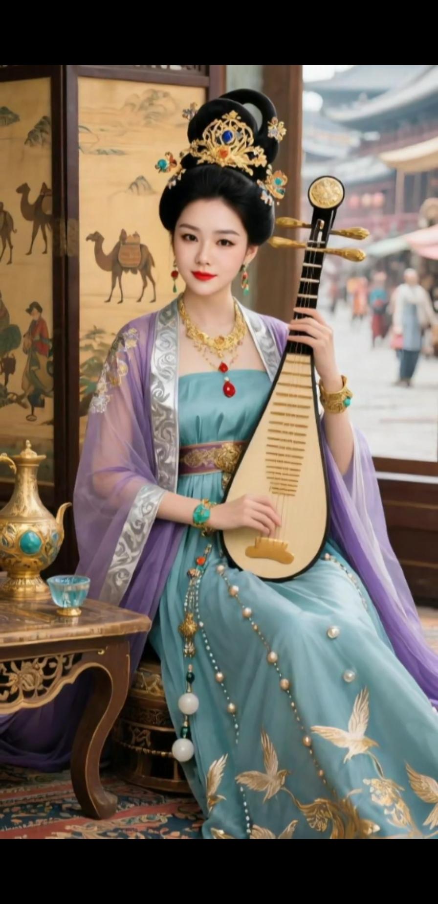 视频来自AI图片合成优雅气质 古装之美
