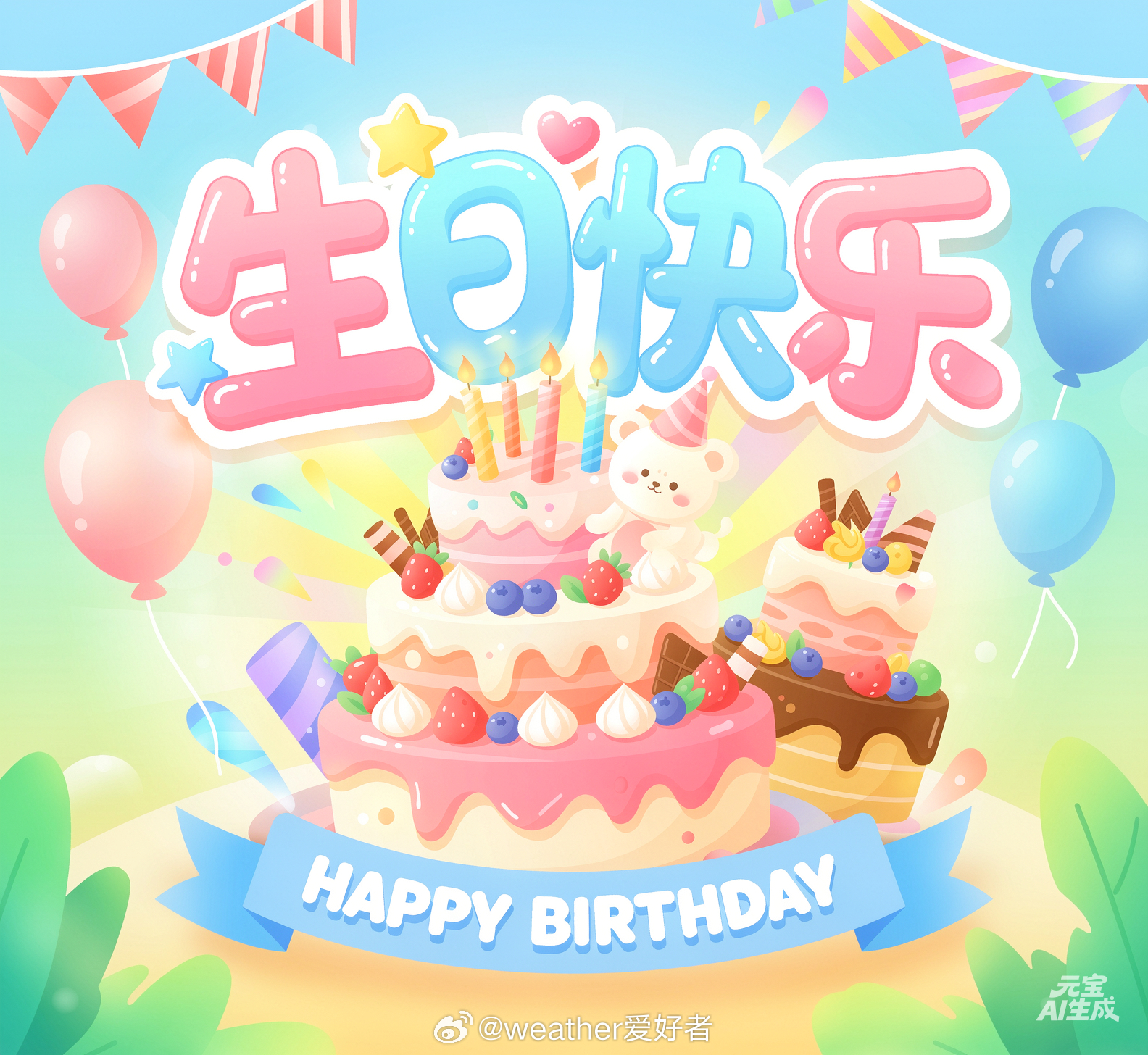 生日快乐 原来今天是我的生日，追台风都差点忘啦~大家能给我送个生日祝福吗