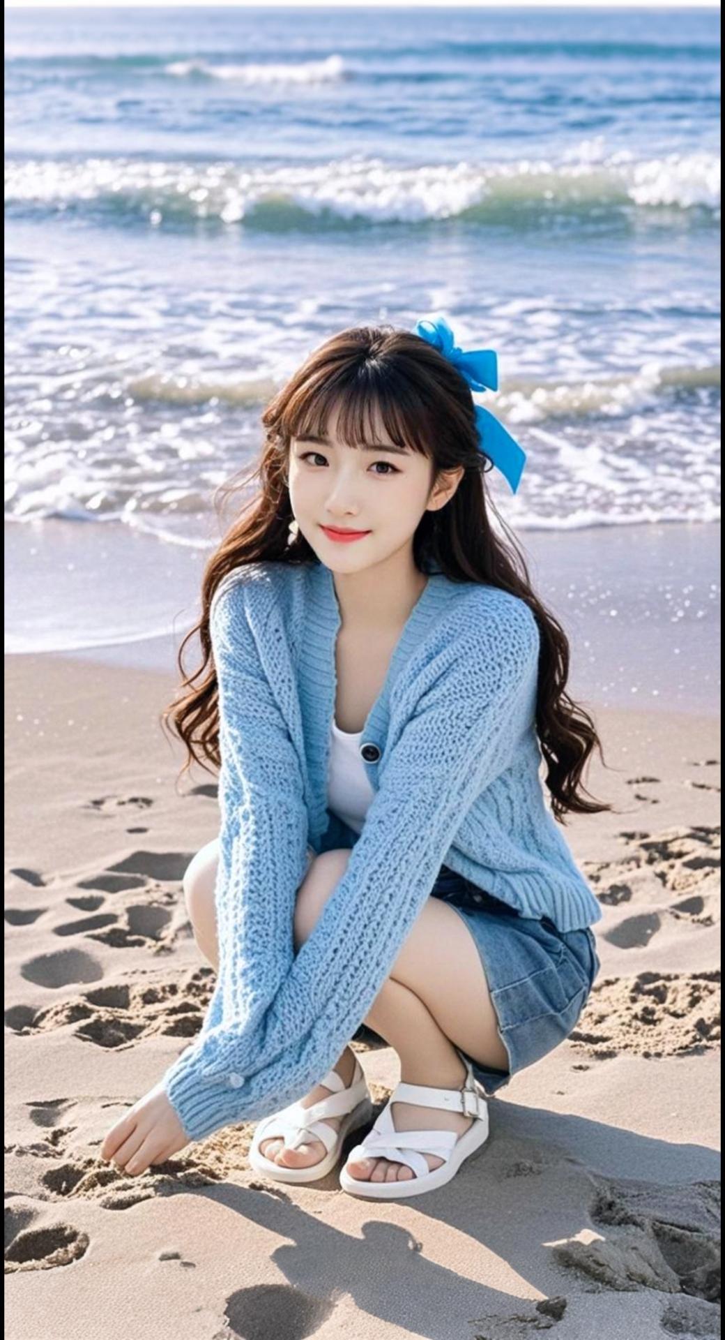 AI扩图 AI海滨蓝调